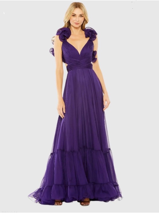 Mac Duggal Dresses & Skirts - Mac Duggal Ruffle Lace-Up Back Maxi Dress